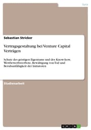 Cover von Vertragsgestaltung bei Venture Capital Verträgen