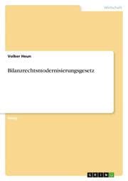 Cover von Bilanzrechtsmodernisierungsgesetz