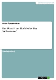 Cover von Der Skandal um Hochhuths 'Der Stellvertreter'