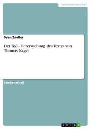 Cover von Der Tod - Untersuchung des Textes von Thomas Nagel