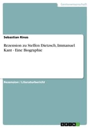 Cover von Rezension zu Steffen Dietzsch, Immanuel Kant - Eine Biographie