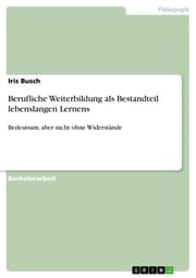 Cover von Berufliche Weiterbildung als Bestandteil lebenslangen Lernens