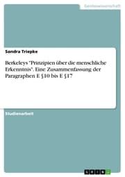 Cover von Berkeleys 'Prinzipien über die menschliche Erkenntnis'. Eine Zusammenfassung der Paragraphen E §10 bis E §17