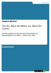 Cover von Von der ¿Rasse des Blutes' zur ¿Rasse des Geistes'