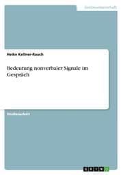 Cover von Bedeutung nonverbaler Signale im Gespräch