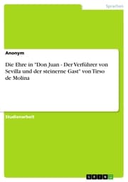 Cover von Die Ehre in 'Don Juan - Der Verführer von Sevilla und der steinerne Gast' von Tirso de Molina