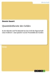 Cover von Quantitätstheorie des Geldes