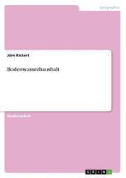 Cover von Bodenwasserhaushalt