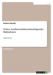 Cover von Verbot wettbewerbsbeeinträchtigender Maßnahmen