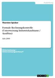 Cover von Formale Rechnungskontrolle (Unterweisung Industriekaufmann/-kauffrau)