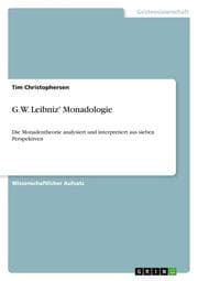 Cover von G. W. Leibniz' Monadologie