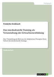 Cover von Das interkulturelle Training als Veranstaltung der Erwachsenenbildung