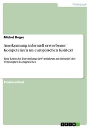 Cover von Anerkennung informell erworbener Kompetenzen im europäischen Kontext