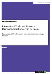 Cover von International Trade and Finance - Pharmaceutical Industry in Germany