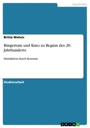 Cover von Bürgertum und Kino zu Beginn des 20. Jahrhunderts