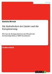 Cover von Die Kulturhoheit der Länder und die Europäisierung