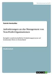 Cover von Anforderungen an das Management von Non-Profit-Organisationen