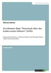 Cover von Zu Johannes Klajs 'Trauerrede über das Leiden seines Erlösers' (1650)