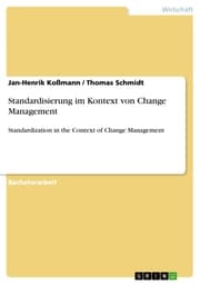 Cover von Standardisierung im Kontext von Change Management
