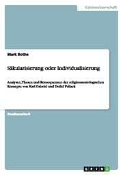 Cover von Säkularisierung oder Individualisierung