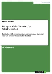 Cover von Die sprachliche Situation des Saterfriesischen