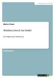 Cover von Welchen Zweck hat Strafe?