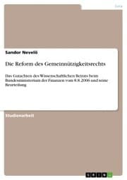 Cover von Die Reform des Gemeinnützigkeitsrechts