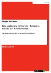 Cover von Eine Verfassung für Europa - Konzepte, Inhalte und Konsequenzen
