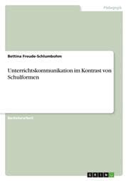 Cover von Unterrichtskommunikation im Kontrast von Schulformen