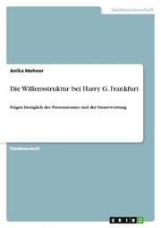 Cover von Die Willensstruktur bei Harry G. Frankfurt