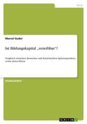Cover von Ist Bildungskapital vererbbar?