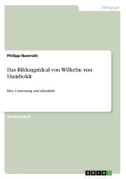 Cover von Das Bildungsideal von Wilhelm von Humboldt