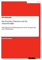 Cover von Die Vereinten Nationen und der Darfur-Konflikt