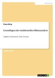 Cover von Grundlagen der traditionellen Bilanzanalyse