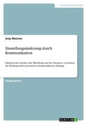 Cover von Einstellungsänderung durch Kommunikation
