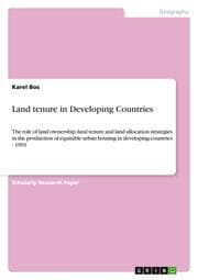 Cover von Land tenure in Developing Countries