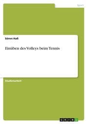 Cover von Einüben des Volleys beim Tennis