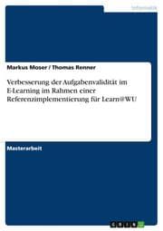Cover von Verbesserung der Aufgabenvalidität im E-Learning im Rahmen einer Referenzimplementierung für Learn@WU