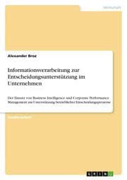 Cover von Informationsverarbeitung zur Entscheidungsunterstützung im Unternehmen