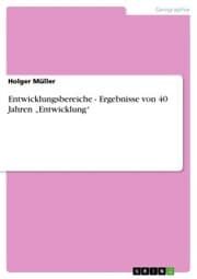Cover von Entwicklungsbereiche - Ergebnisse von 40 Jahren 'Entwicklung'