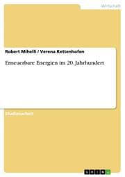 Cover von Erneuerbare Energien im 20.Jahrhundert