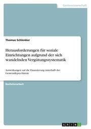 Cover von Herausforderungen für soziale Einrichtungen aufgrund der sich wandelnden Vergütungssystematik