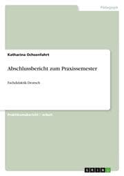 Cover von Abschlussbericht zum Praxissemester