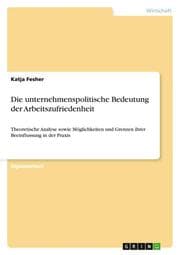 Cover von Die unternehmenspolitische Bedeutung der Arbeitszufriedenheit