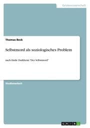 Cover von Selbstmord als soziologisches Problem