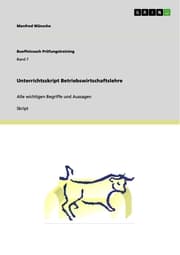 Cover von Unterrichtsskript Betriebswirtschaftslehre