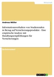 Cover von Informationsverhalten von Studierenden in Bezug auf Versicherungsprodukte - Eine empirische Analyse mit Handlungsempfehlungen für Versicherungen