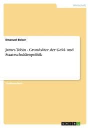 Cover von James Tobin - Grundsätze der Geld- und Staatsschuldenpolitik