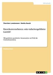 Cover von Einzelunternehmen oder inhabergeführte GmbH?