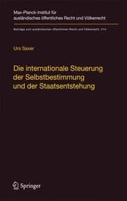 Cover von Die internationale Steuerung der Selbstbestimmung und der Staatsentstehung